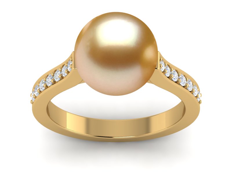 Golden South Sea Pearl Helix Ring