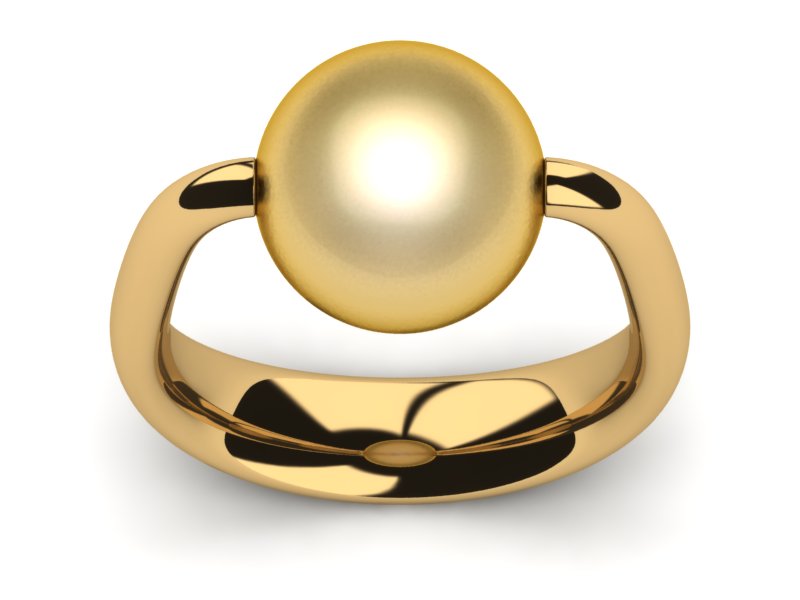 Golden South Sea Pearl Moon Ring