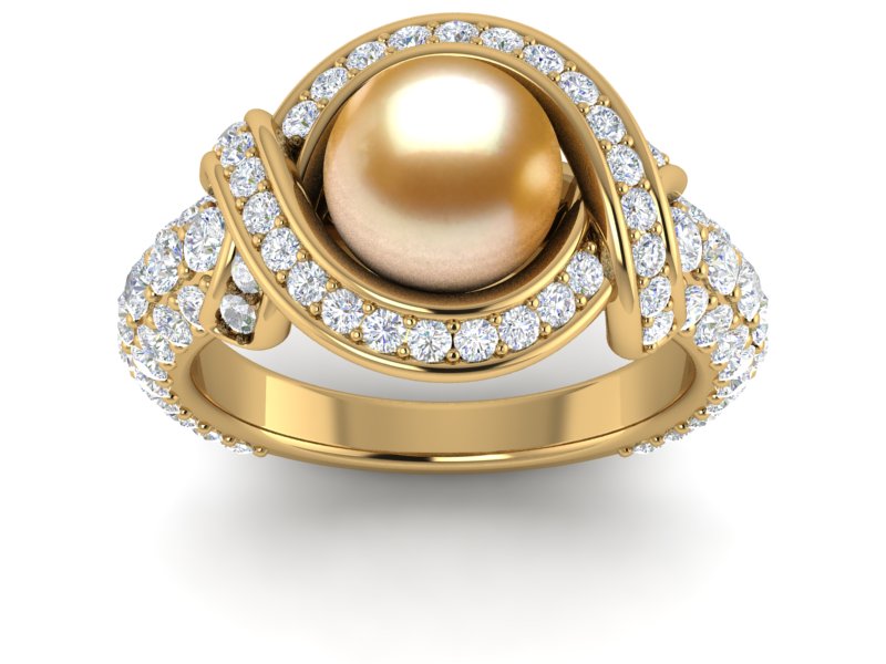 Golden Pearl Grand Flow Ring