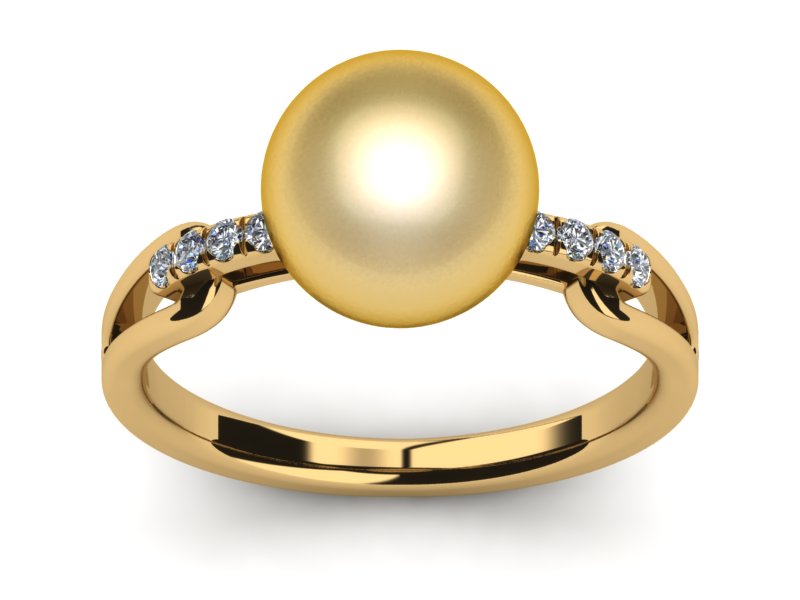 Golden South Sea Pearl Buckle Ring