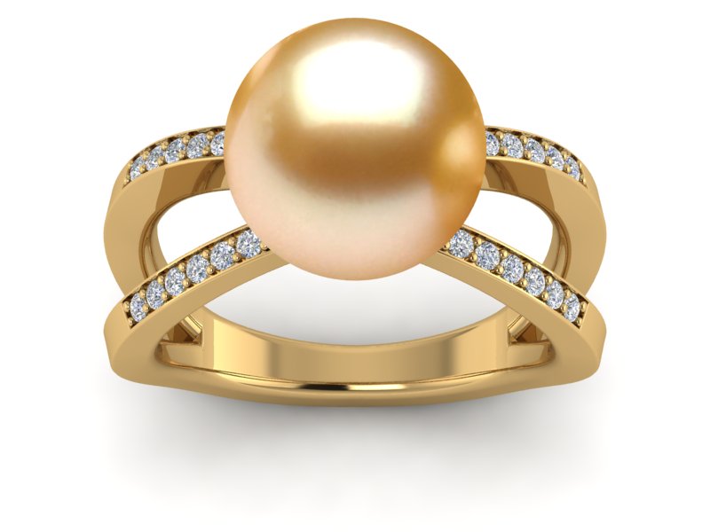 Golden South Sea Pearl Duplex Pearl Ring