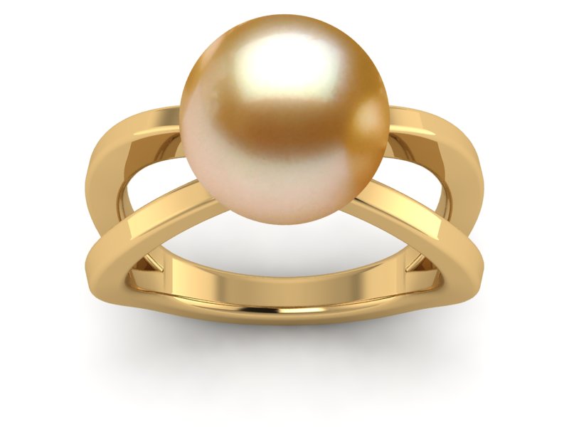 Golden South Sea Pearl Saturn Ring