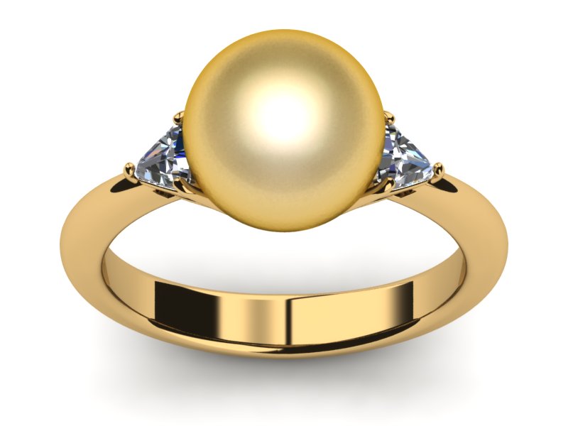 Trillion Golden South Sea Pearl Ring