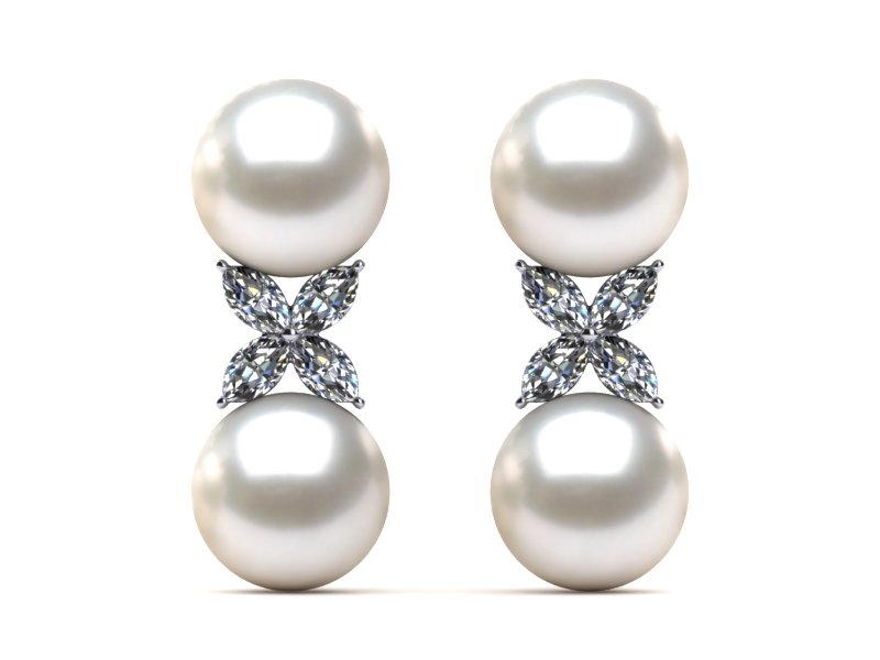 White South Sea Earrings