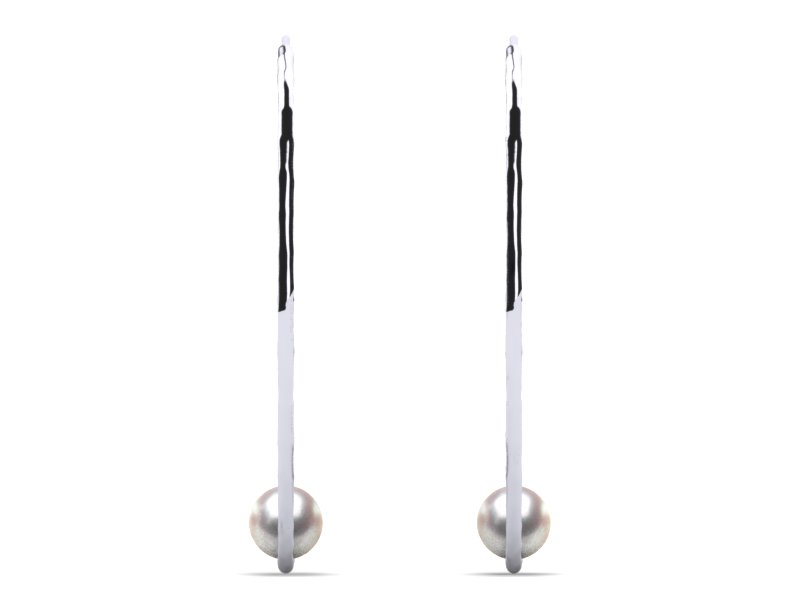 South Sea Pearl Large Hammered Hoop Earring