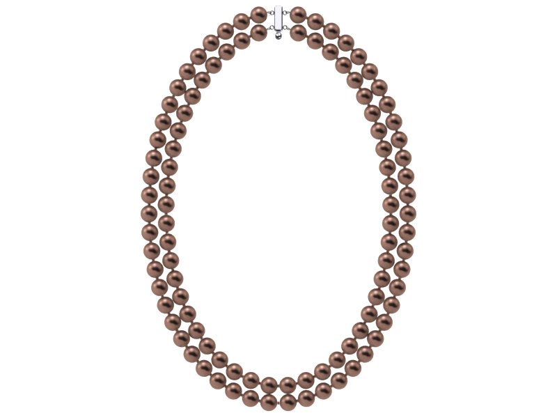 7 x 8mm Mocha Freshwater Double Strand Pearl Choker