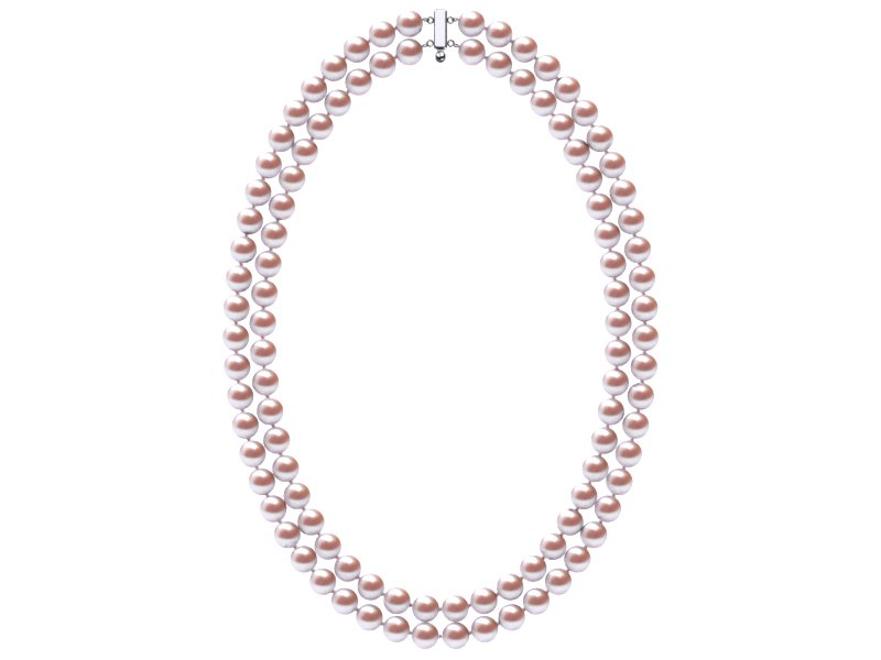 7 x 8mm Lavender Freshwater Double Strand Pearl Choker