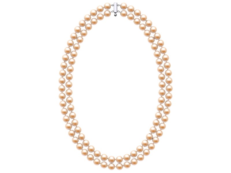 7 x 8mm Peach Freshwater Double Strand Pearl Choker