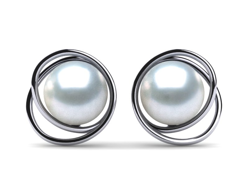 White South Sea Pearl Continuous Circle Earring