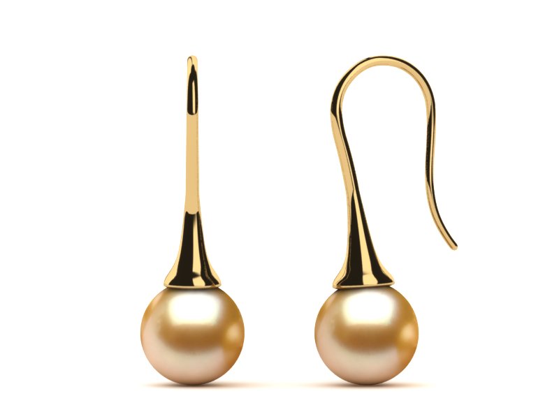 Golden Pearl Cone Earring
