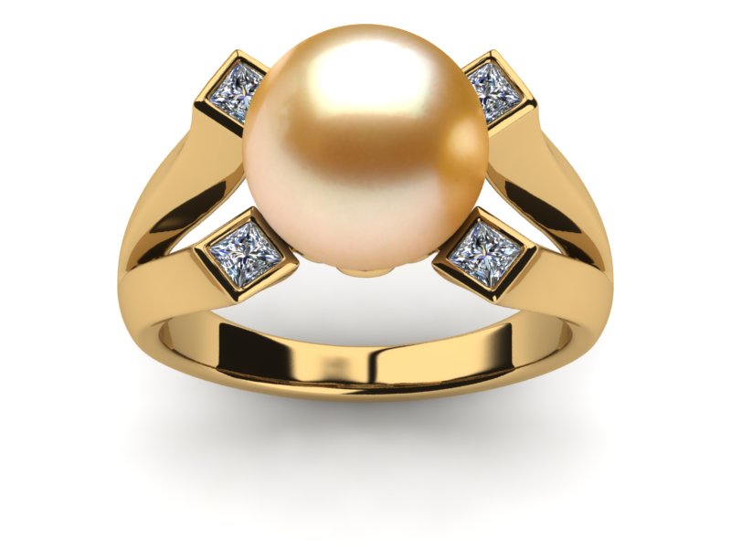 Golden Pearl Diva Ring