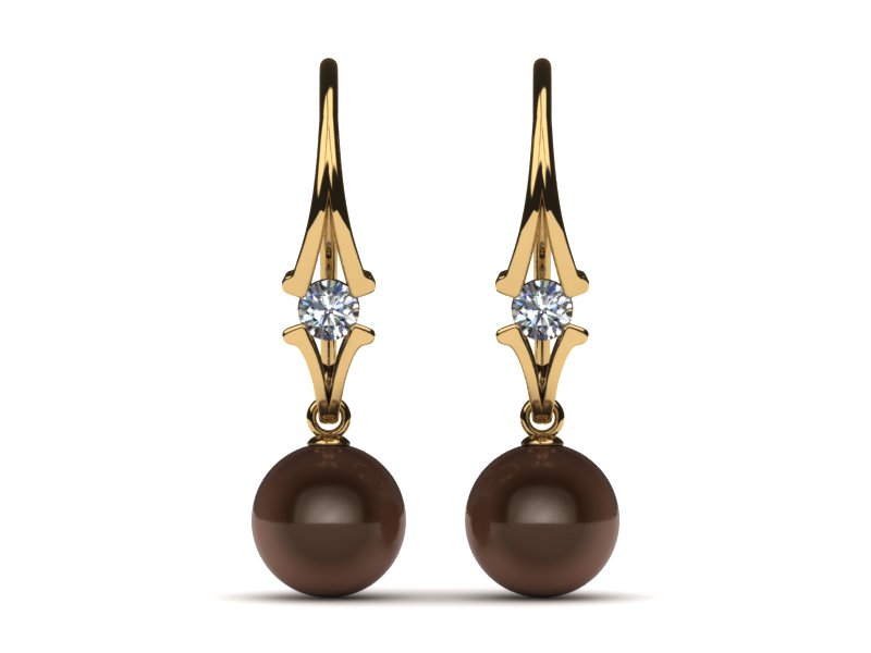 Mocha Pearl Journey Earring .32 carats t.d.w.