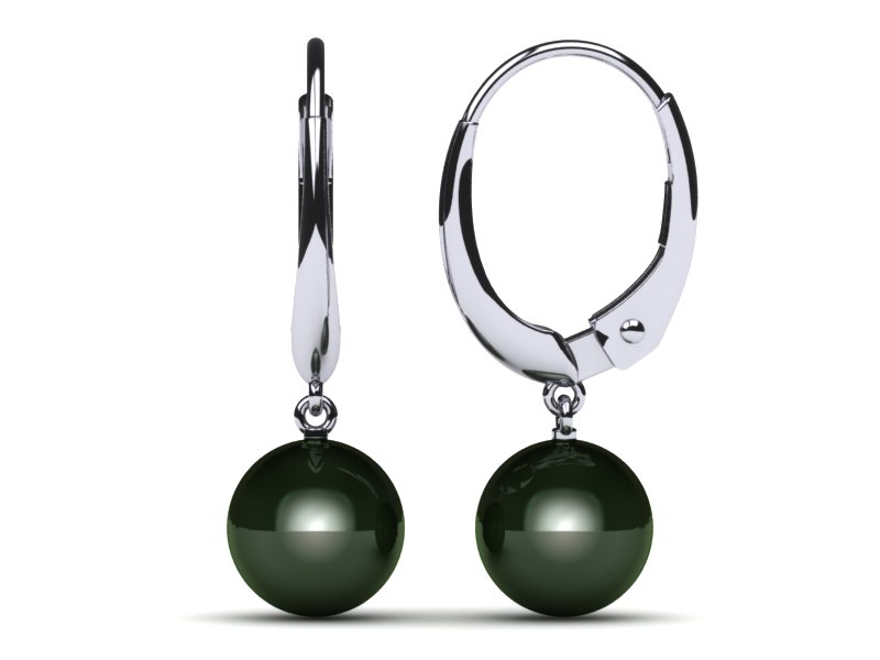 Tahitian Pearl Earring Oval Style Lever Back