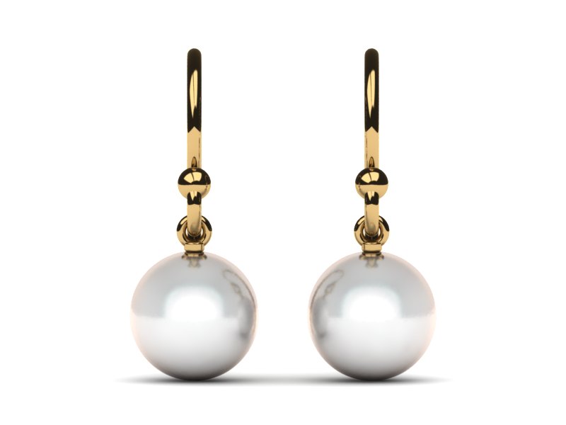 Japanese Akoya Cultured Pearl French Wire with Loop Earring