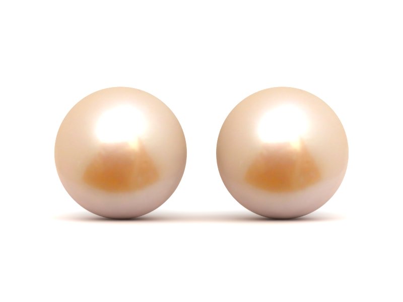 11mm Freshwater Peach Pearl Earring