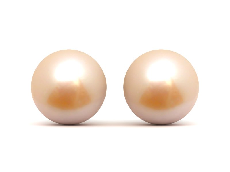 11mm Freshwater Peach Pearl Earring