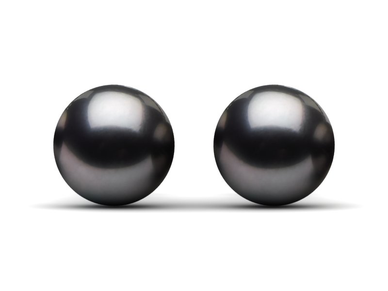8mm Black Tahitian Pearl Earring Pair