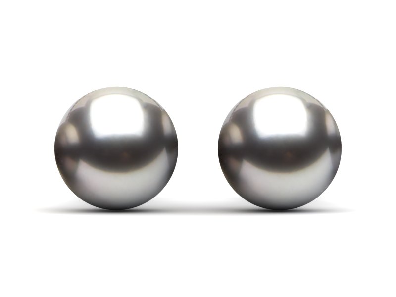 8.0 mm TRUE AAA Grey Freshwater Round Pearl Stud Earrings