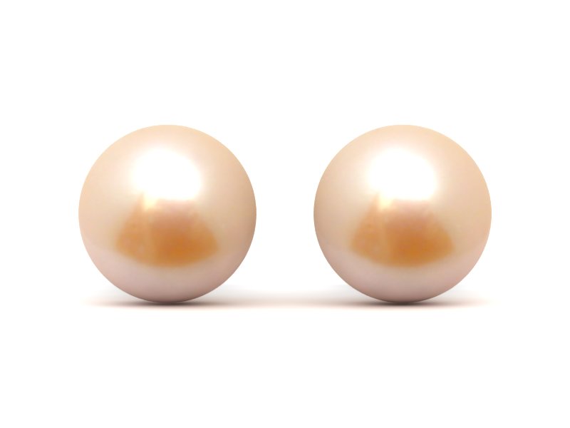 8.0 mm TRUE AAA Peach Freshwater Round Pearl Stud Earrings