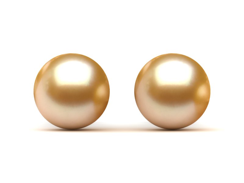 8mm Golden South Sea Pearl Earring
