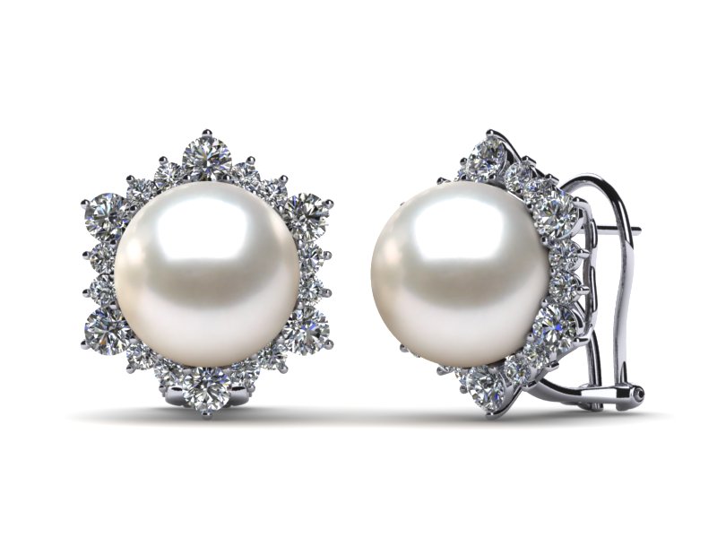 South Sea Pearl Earring With Diamonds Classic Style