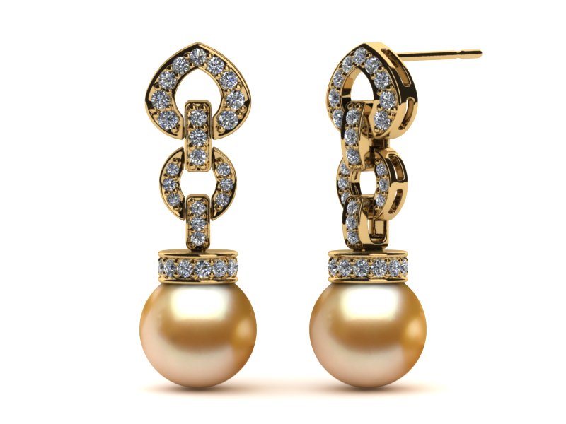 Golden Pearl Evania Earring