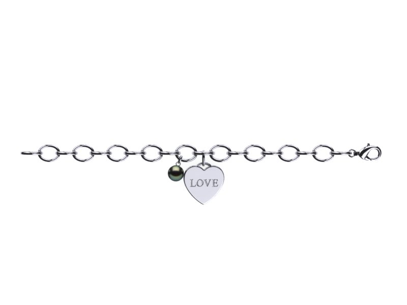 Tahitian Pearl Heart Love Bracelet
