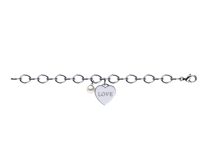 Japanese Akoya Pearl Heart Love Bracelet
