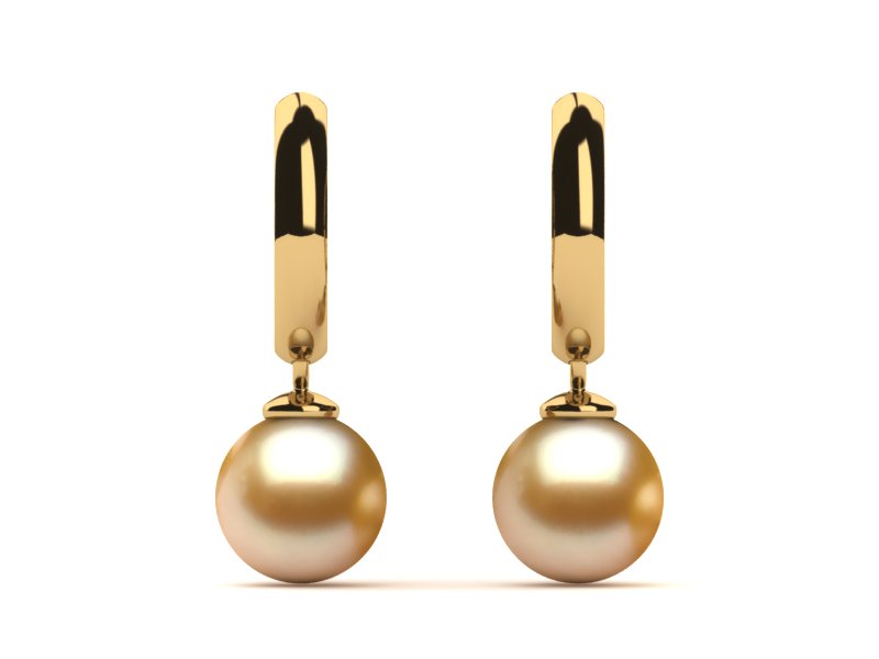 Golden Pearl 2.5mm Hoop Earring