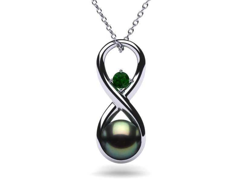 Tahitian Pearl Infinity Gemstone Pendant