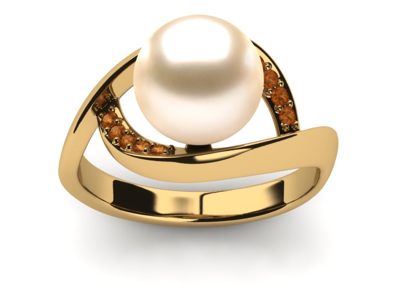 Golden South Sea Pearl Mindy Ring with Citrine
