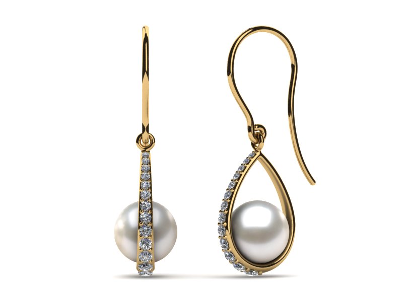 Japanese Akoya Morning Dew Pearl Earring