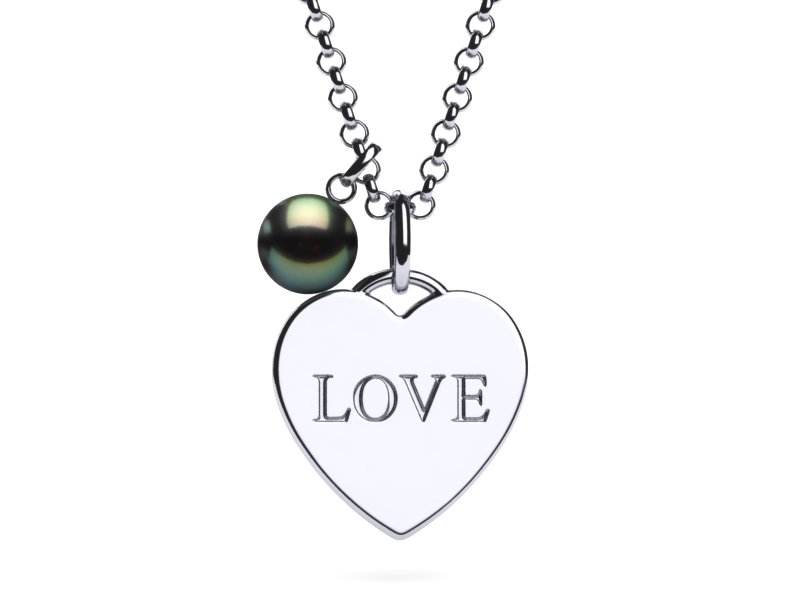 Tahitian Pearl Pendant heart Love
