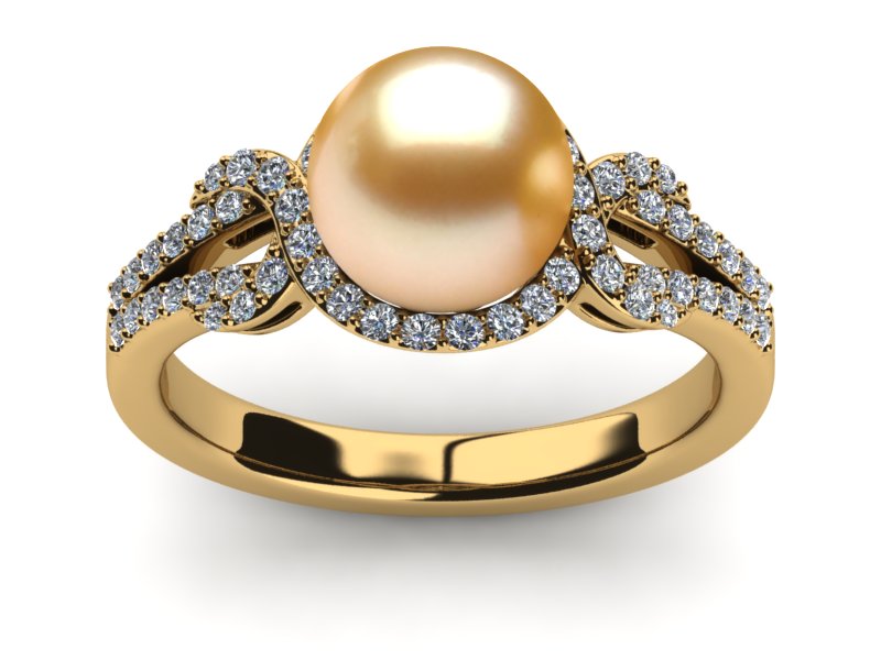 Golden Pearl Promise Ring