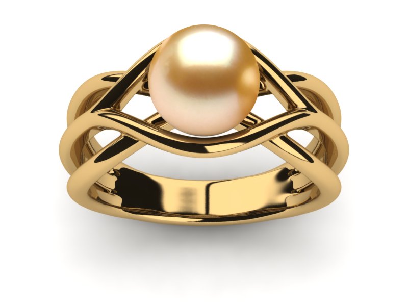 Golden Pearl South Sea Rainbow Classic Ring