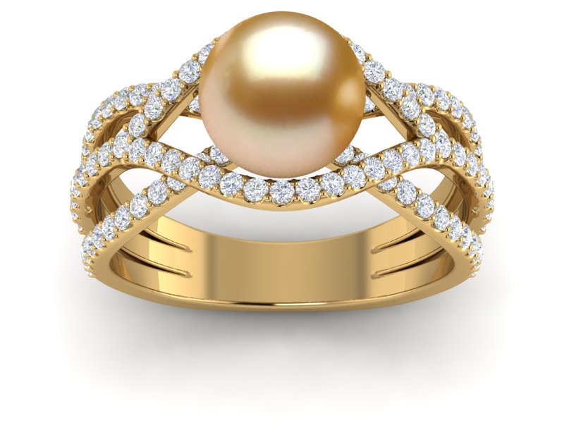 Golden South Sea Rainbow Ring