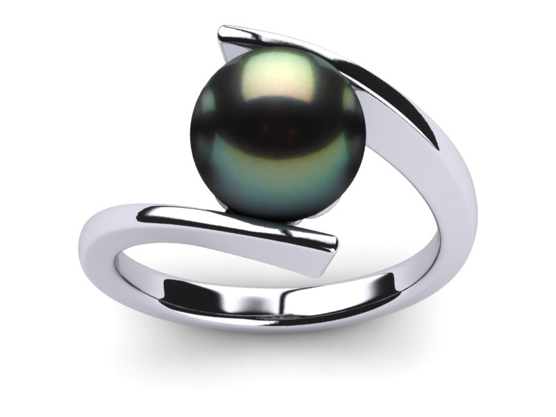 Tahitian Pearl Ring Ionic Style