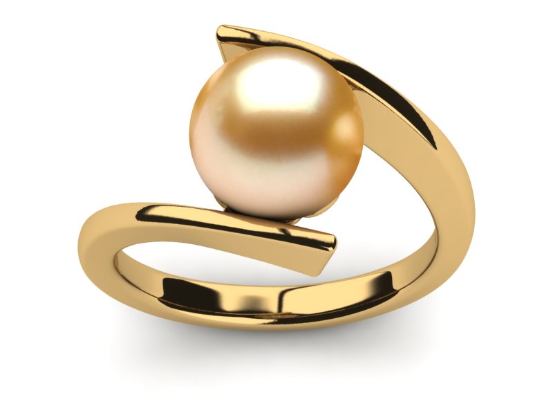 Golden South Sea Pearl Ionic Ring