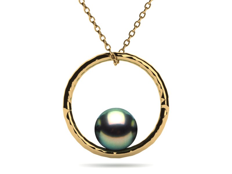 Circle of Life Tahitian Pearl Peacock Pendant