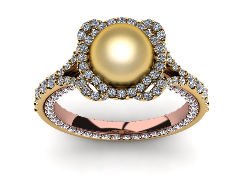 Golden South Sea Pearl Rose Ring