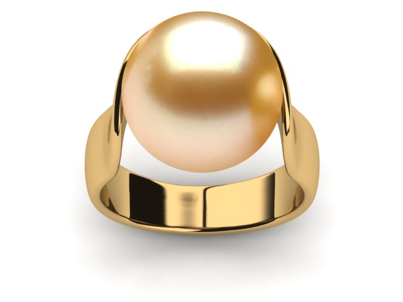 Golden South Sea Pearl Sculpture Ring