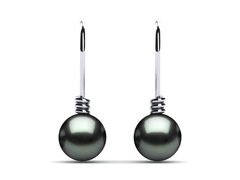 Tahitian Pearl Twisted Shepherd Hook Earring