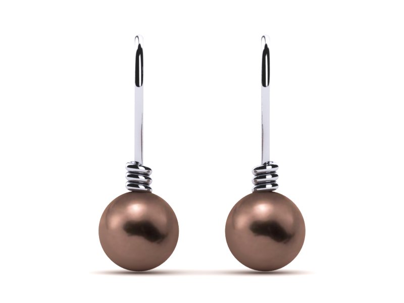Mocha Pearl Twisted Shepherd Hook Earring