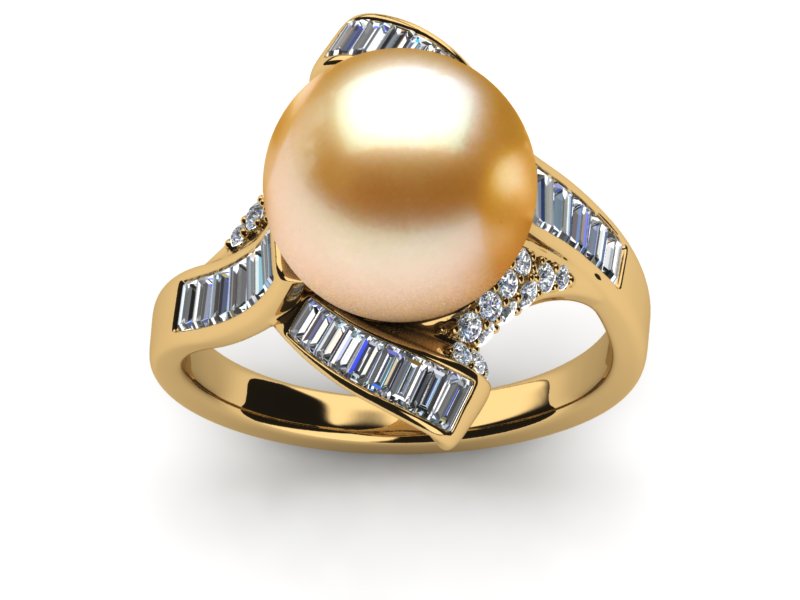 Golden Pearl Veronica Ring