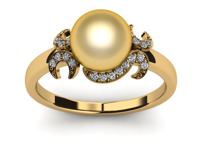 South Sea Pearl Golden Crest Ring
