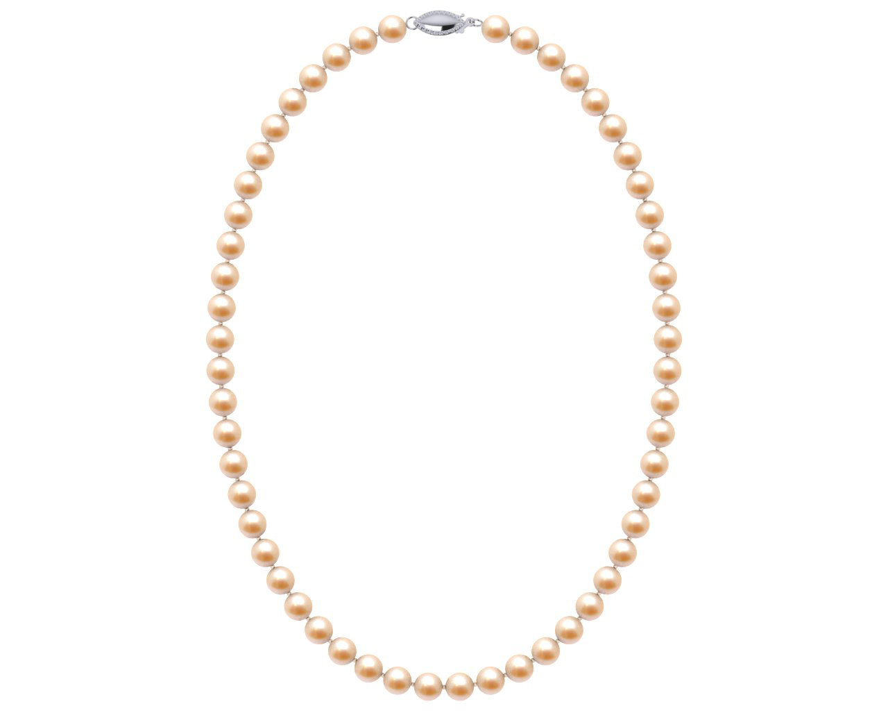 6.5-7.0 mm AAA Peach Freshwater Pearl Necklace With Sterling Silver Clasp