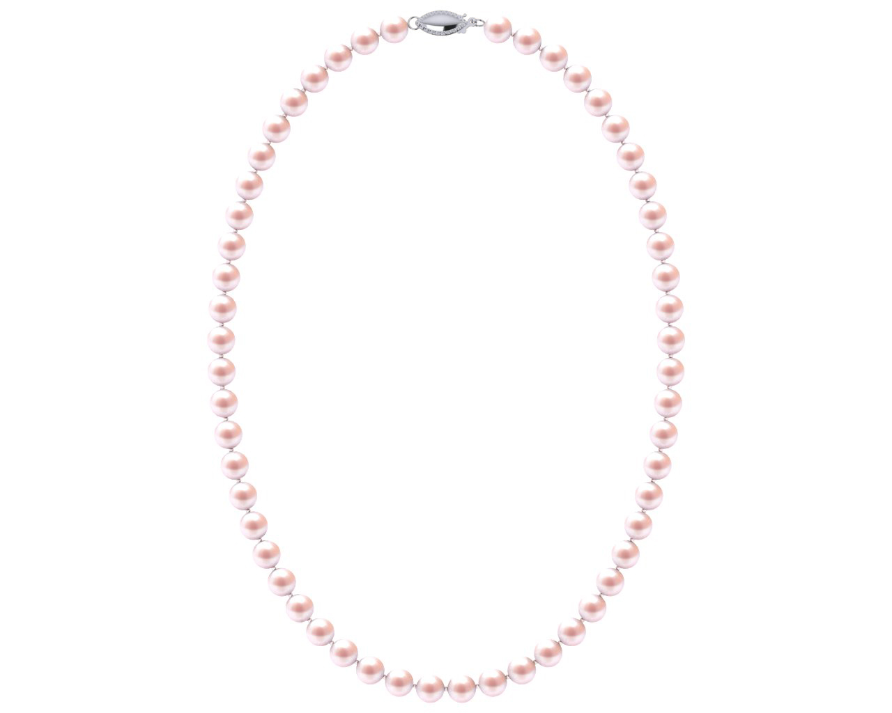 6.5-7.0 mm AAA Pink Freshwater Pearl Necklace With Sterling Silver Clasp