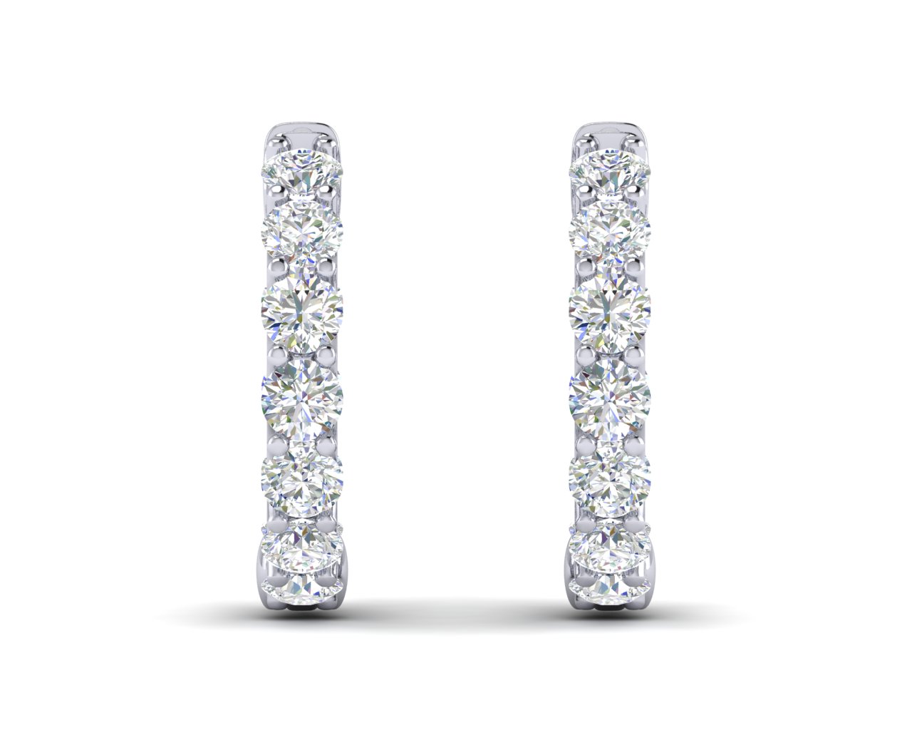 Diamond Hoop Earring Inside Out with 10 pointers