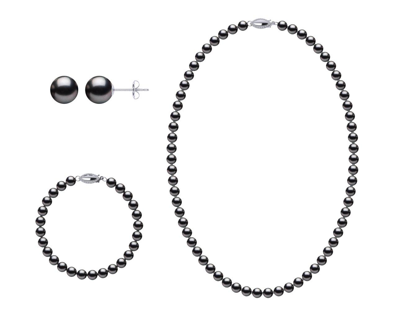 5.5 x 6mm Black Freshwater Pearl Set