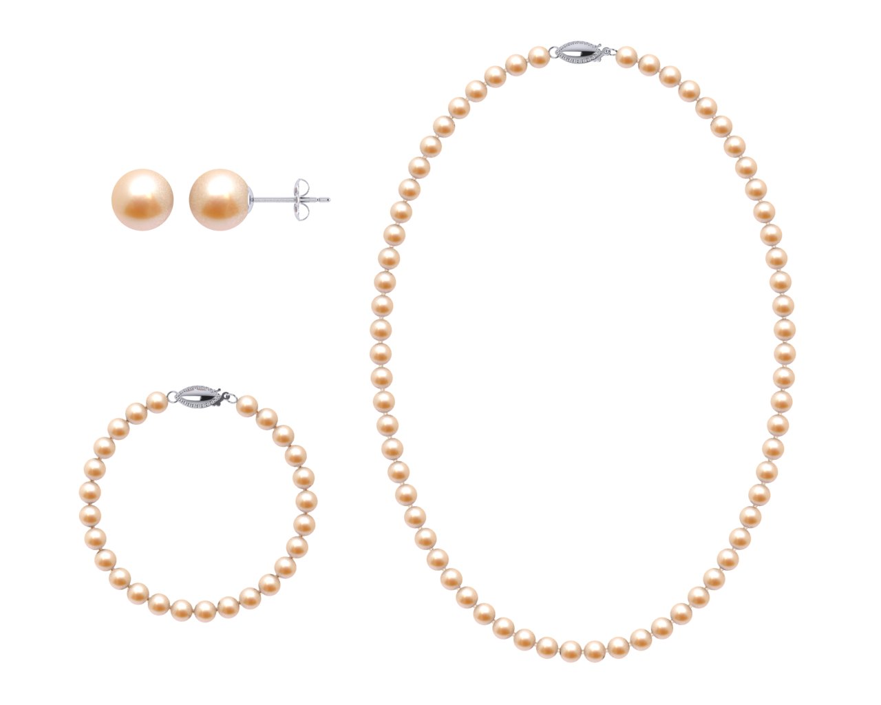 5.5 x 6mm Peach Freshwater Pearl Set